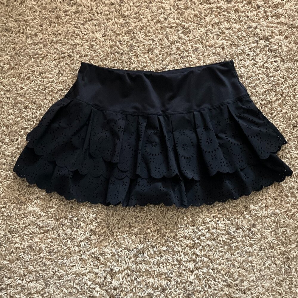 Like New Lucky In Love BLACK Laser Tennis Skirt Skort Shorts XS BLACK - Picture 5 of 13